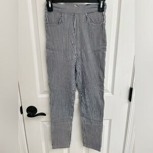 Collectif Navy White Vertical Stripe Skinny High Waist Pants Women’s Size XS